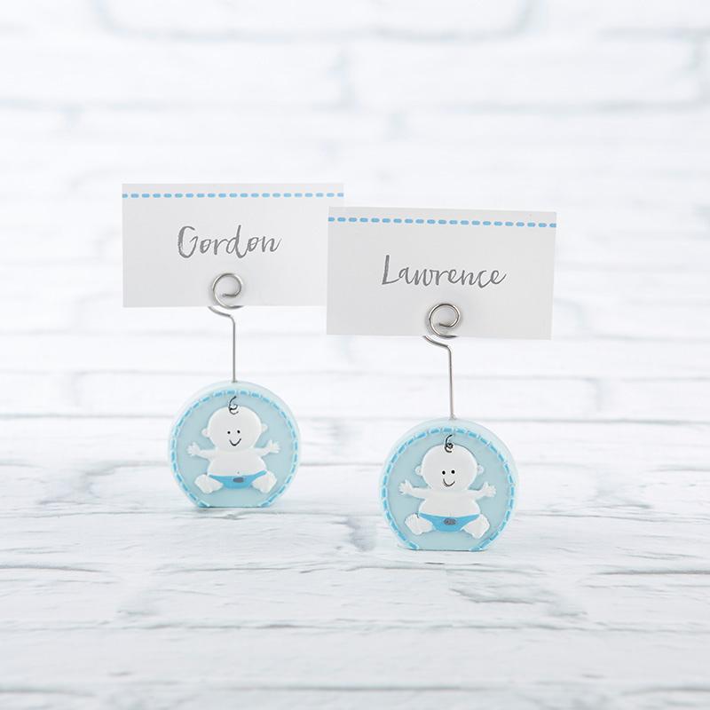 Baby Boy Blue Place Card Holder (4-Sets of 6)-Boy Wedding / Ring bearer-JadeMoghul Inc.