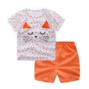 Baby boy clothes 2017 summer kids clothes sets t-shirt+pants suit clothing set bear Printed Clothes newborn sport suits-Little kitty-6M-JadeMoghul Inc.