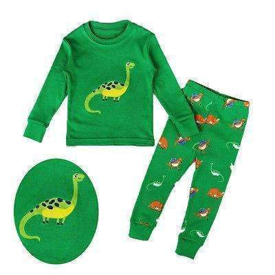 Baby Boy Girl Dinosaur Clothes Pyjamas Set Kid Nightwear Sleepwear Homewear Green Color 2-7T-Green-2T-JadeMoghul Inc.