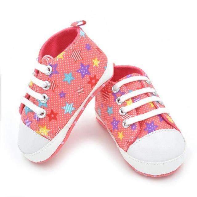 Baby Boy/ Girl Soft Sole Casual Canvas Shoes-Pink Star-3-JadeMoghul Inc.