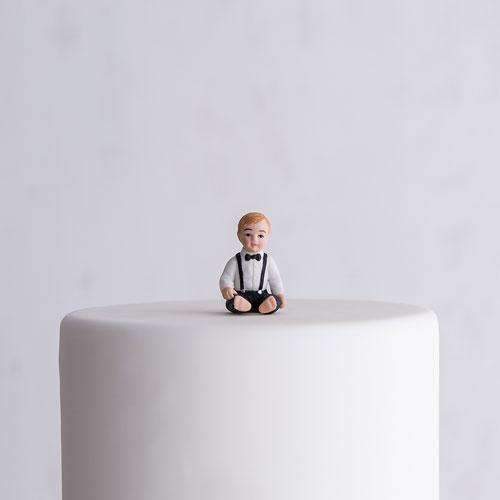 Baby Boy Porcelain Figurine Wedding Cake Topper (Pack of 1)-Wedding Cake Toppers-JadeMoghul Inc.