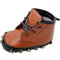 Baby Boy Rivet Detailed Biker Boots With Metal Chain Laces-Brown-1-JadeMoghul Inc.