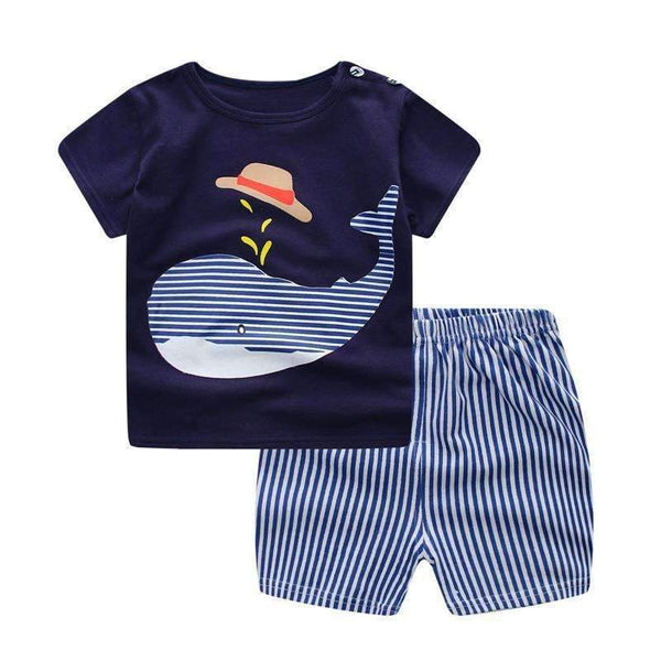 Baby Boy Summer Shirt And Shorts Set-bluefish-3M-JadeMoghul Inc.