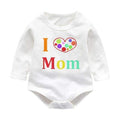 Baby Boy White Cotton I Love Mommy / Daddy Print Bodysuit-long sleeve romper 5-3M-JadeMoghul Inc.