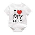 Baby Boy White Cotton I Love Mommy / Daddy Print Bodysuit-short sleeve 2-3M-JadeMoghul Inc.