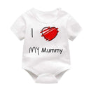 Baby Boy White Cotton I Love Mommy / Daddy Print Bodysuit-short sleeve 3-3M-JadeMoghul Inc.