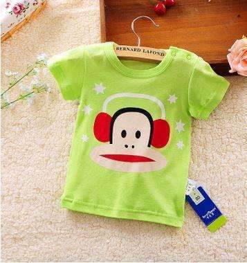 Baby Boys girls T-shirt 2016 Summer New Baby Clothing Baby Boys Short Sleeves T shirt Kids tops Cotton Cartoon Baby tees-3-3M-JadeMoghul Inc.