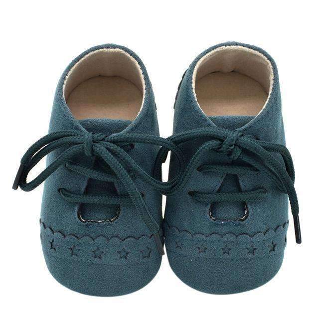 Baby Boys Leather Moccasins Tie Up Soft Shoes-Blue-0-6 Months-JadeMoghul Inc.