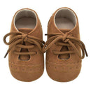 Baby Boys Leather Moccasins Tie Up Soft Shoes-Brown-0-6 Months-JadeMoghul Inc.
