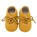 Baby Boys Leather Moccasins Tie Up Soft Shoes-Yellow-0-6 Months-JadeMoghul Inc.