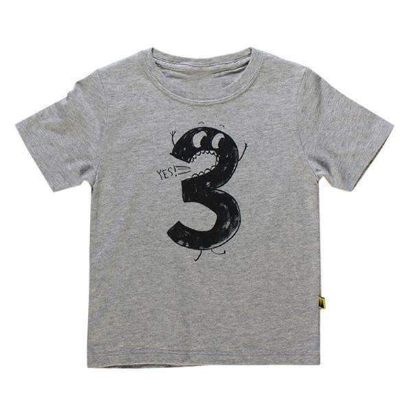 Baby Boys' Monster Number T-shirt-Grey 3-12M-JadeMoghul Inc.