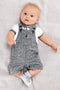 Baby Boys Short Sleeve T shirt And Overalls Set-Grey-12M-JadeMoghul Inc.