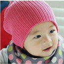 Baby Boys Warm Winter Machine Knit Beanie Hat-Dark Pink-JadeMoghul Inc.