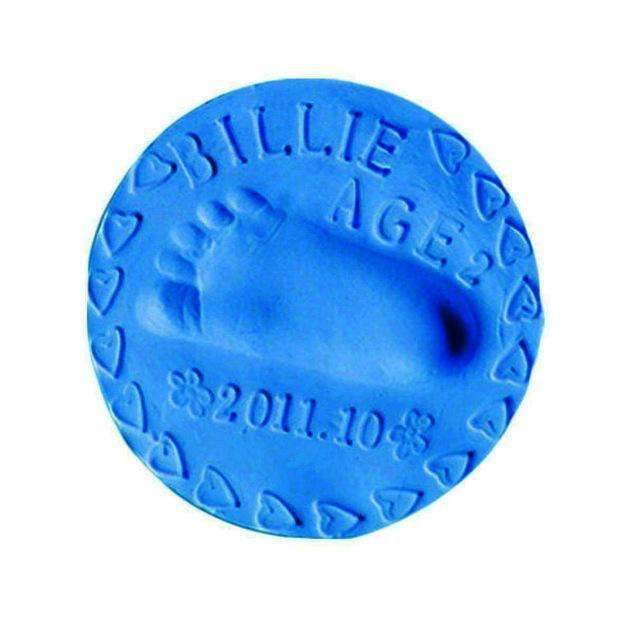 Baby Care Air Drying Soft Clay Baby Handprint Footprint Imprint Kit Casting Parent-child hand inkpad fingerprint-Blue-JadeMoghul Inc.