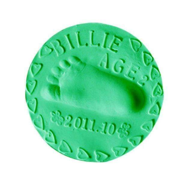 Baby Care Air Drying Soft Clay Baby Handprint Footprint Imprint Kit Casting Parent-child hand inkpad fingerprint-Green-JadeMoghul Inc.