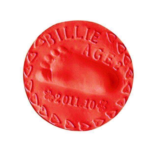 Baby Care Air Drying Soft Clay Baby Handprint Footprint Imprint Kit Casting Parent-child hand inkpad fingerprint-Red-JadeMoghul Inc.