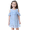 Girl Cotton Pure Color Lace Off-shoulder Dress