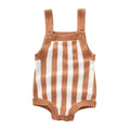 Baby Clothing Newborn Baby Cotton Stripes Printed Button Knitted Jumpsuit TIY