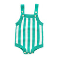Baby Clothing Newborn Baby Cotton Stripes Printed Button Knitted Jumpsuit TIY