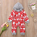 Baby Clothing One Piece Baby Infant Toddler Cotton Christmas Print Hooded Jumpsuit TIY