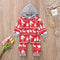 Baby Clothing One Piece Baby Infant Toddler Cotton Christmas Print Hooded Jumpsuit TIY