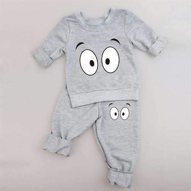 Baby Clothing Sets 2016 Spring Autumn Baby Boys girls Clothes Long Sleeve T-shirt+Pants 2Pcs Suits Children Clothing-gray meieye-3M-JadeMoghul Inc.