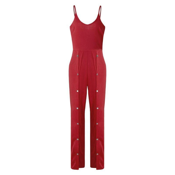 Baby Clothing Sexy Fashion Women Solid Color Spaghetti Strap Wide Leg Jumpsuits TIY