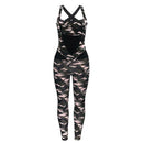 Baby Clothing Sexy Women Backless Cross Strap Camouflage Print Jumpsuits TIY