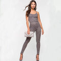 Baby Clothing Sexy Women Solid Color Lace-up Stretchy Tight Jumpsuits TIY