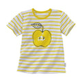 Baby Clothing Short Sleeve Yellow Stripe Apple Fruits Pattern Casual Quality T Shirts Cotton New Model T Shirts TIY