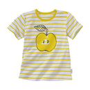 Baby Clothing Short Sleeve Yellow Stripe Apple Fruits Pattern Casual Quality T Shirts Cotton New Model T Shirts TIY