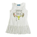 Baby Clothing Soft Cotton White Color Sleeveeless Casual Deer Pettigirl Print Dress Latest Children Dress Designs TIY