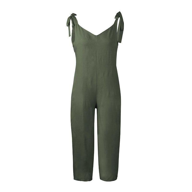 Summer Casual Loose Pattern Sexy Backless Jumpsuits