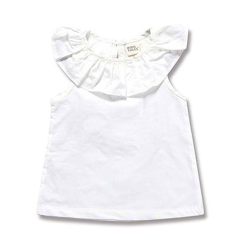 Baby Clothing Summer Girls Cotton White Ruffle Design Top TIY