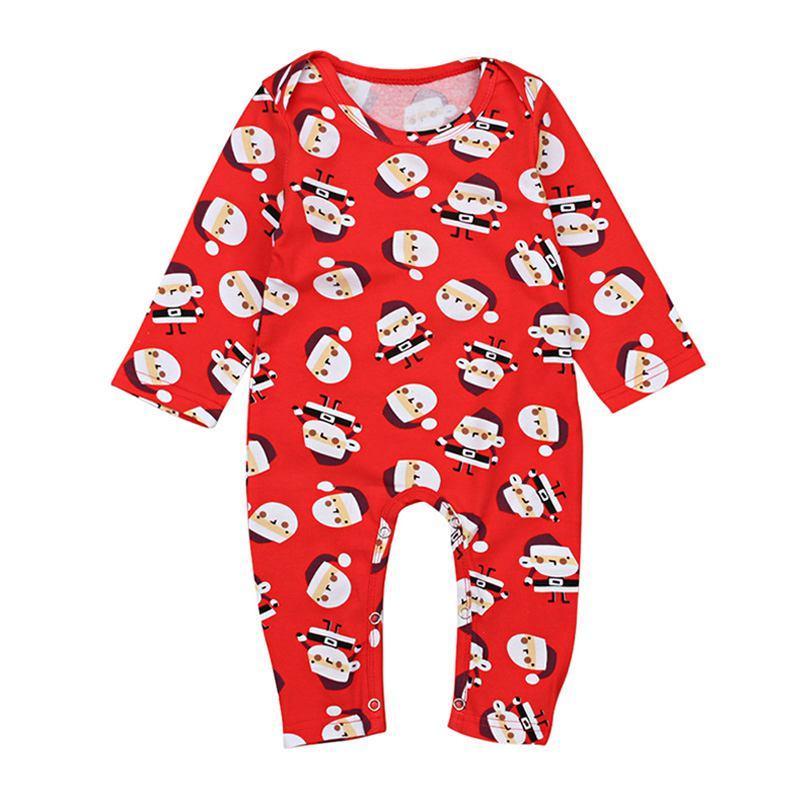 Unisex Cotton Cute Santa Claus Printed Christmas Romper