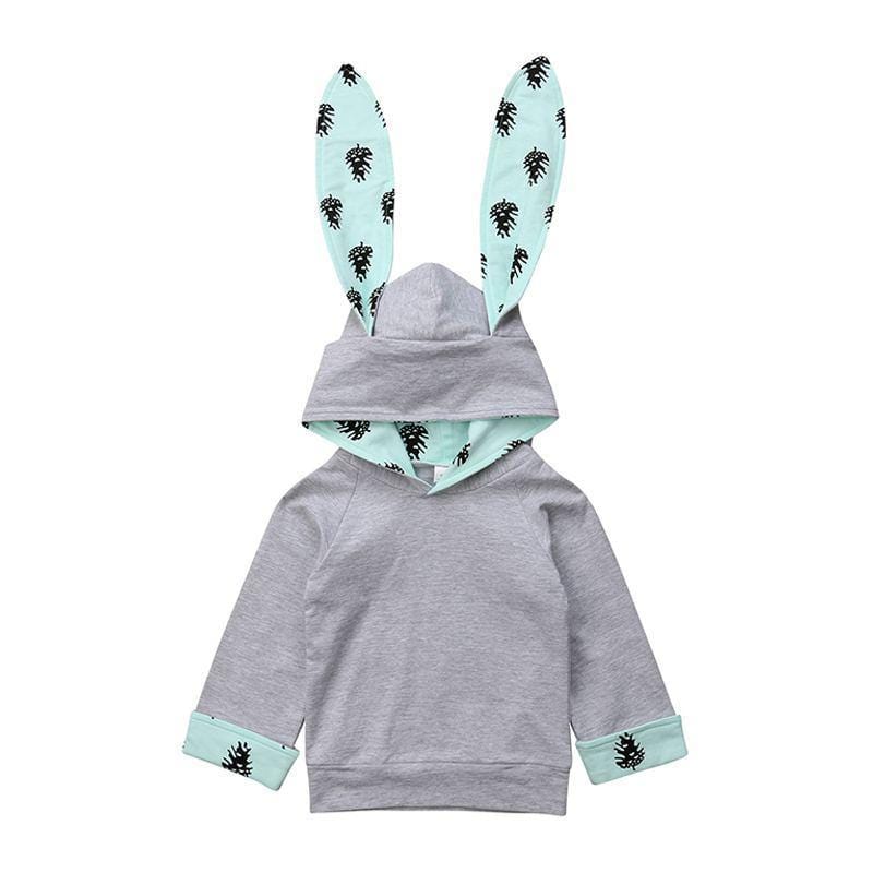 Unisex Cotton Long Sleeves Bunny Ear Pattern Hoodies