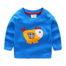 Unisex Cotton Yellow Chicken Printed Long Sleeves Button Design Tops