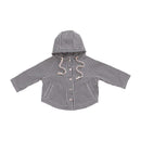 Unisex Kids Cotton Color Blocking Stripe Printed Long Sleeves Coats With Cap