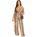 Baby Clothing V Neck Snakeskin Print Wrapped Sash Jumpsuits TIY
