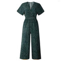 Baby Clothing Vintage Polka Dot Print Dolman Sleeve Women Cropped Surplice Jumpsuits TIY