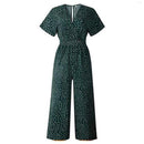 Baby Clothing Vintage Polka Dot Print Dolman Sleeve Women Cropped Surplice Jumpsuits TIY
