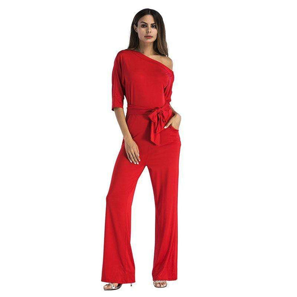Baby Clothing Vintage Women Asymmetric Short-sleeve Defined-waist Jumpsuits TIY