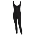 Women Sporty Stripes Design Backless Padded Stretchy Tight Jumpsuits