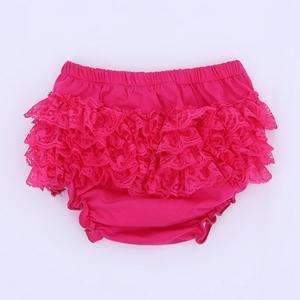 Baby Cotton shorts lace Bloomers cute Baby Diaper Cover Newborn Flower Shorts Toddler fashion Summer Satin Pants with Skirt-hot pink-3M-JadeMoghul Inc.