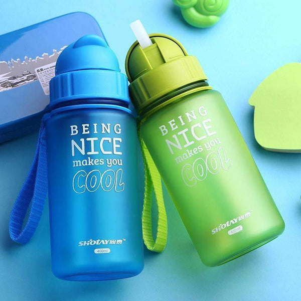 Baby Feeding water bottle Portable no spill Cup My plastic bottle Children`s small kettle with straw Food Grade Slide cover copo-orange-JadeMoghul Inc.