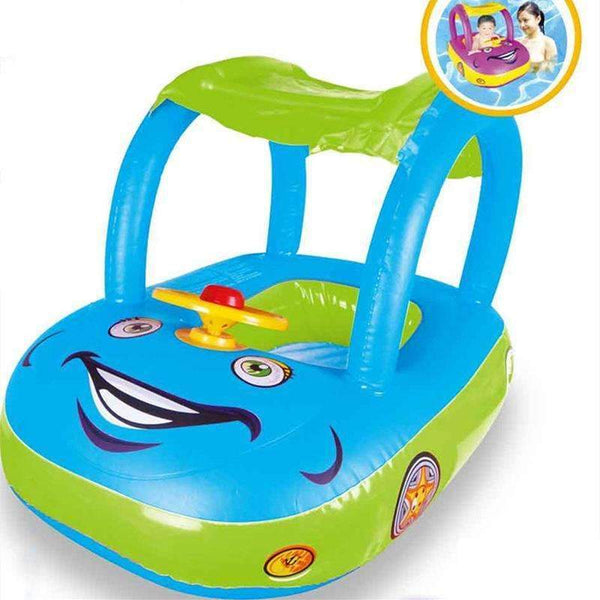 Baby Float Seat Car Sun Shade Baby Swim Inflatable Donut Ring Children Rubber Circles Flotador Swimtrainer Swimming Accessories-Blue-JadeMoghul Inc.