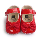 Baby Girl Cute PU Leather Bow Shoes-Red-13-18 Months-JadeMoghul Inc.