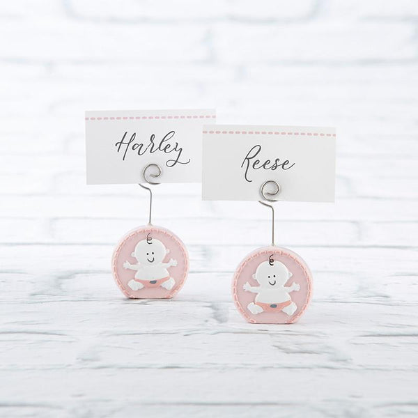 Baby Girl Pink Place Card Holder (4-Sets of 6)-Boy Wedding / Ring bearer-JadeMoghul Inc.