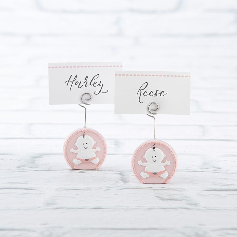 Baby Girl Pink Place Card Holder (4-Sets of 6)-Boy Wedding / Ring bearer-JadeMoghul Inc.