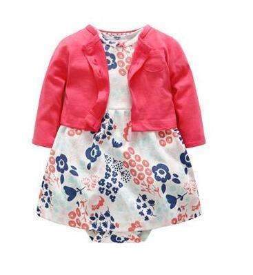 Baby Girls' Frilly Floral Dress-hong-6M-JadeMoghul Inc.